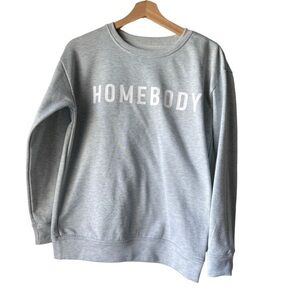 Women's Homebody sweater silver grey funny long sleeve light fabric mom size s .